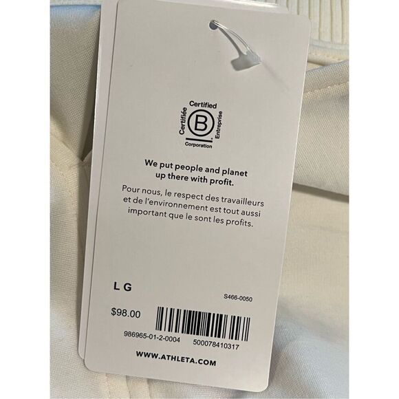 NWT! Athleta Magnolia White (Ivory) Eastbound Sweatshirt Large - Picture 7 of 9